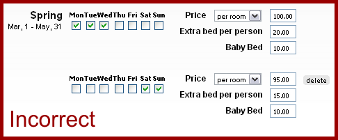 System doesn't calculate price for Thursday and Friday in the Spring season