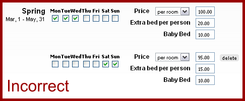 System can't calculate price for Thursday and Friday in the Spring season